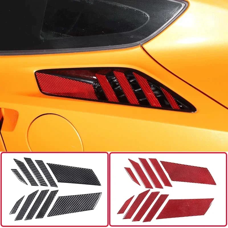 For 2014-2019 Chevrolet Corvette C7 Soft Carbon Fiber Car Styling Car Side Fender Fender Air Vent Cover Sticker Auto Parts