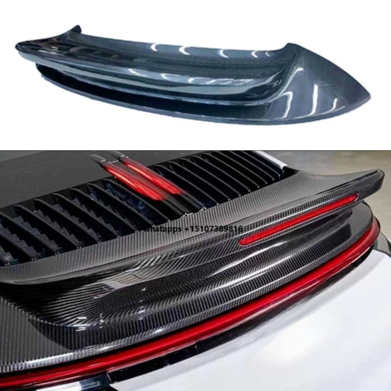 High Quality SportClass Style Real Carbon Fiber Spoiler Wing for Pors 911 992 Carrera Rear (Carbon Black)