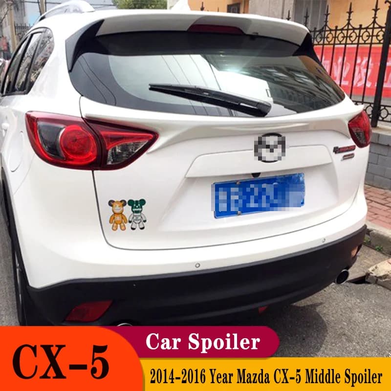 For 2017-2019 Mazda CX-5 CX5 Car Rear Trunk Lid Middle Spoiler Wings ABS Plastic Car Exterior Tuning Trim Body Kit Accessories