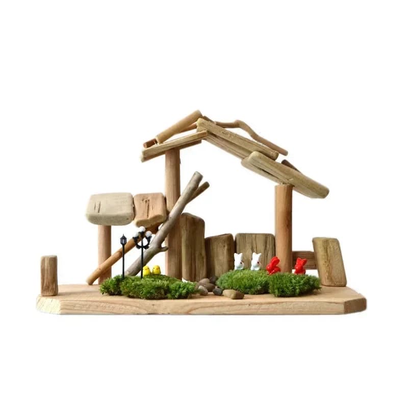 Handmade solid wood cottages, small houses, landscaping ornaments, living room handicrafts