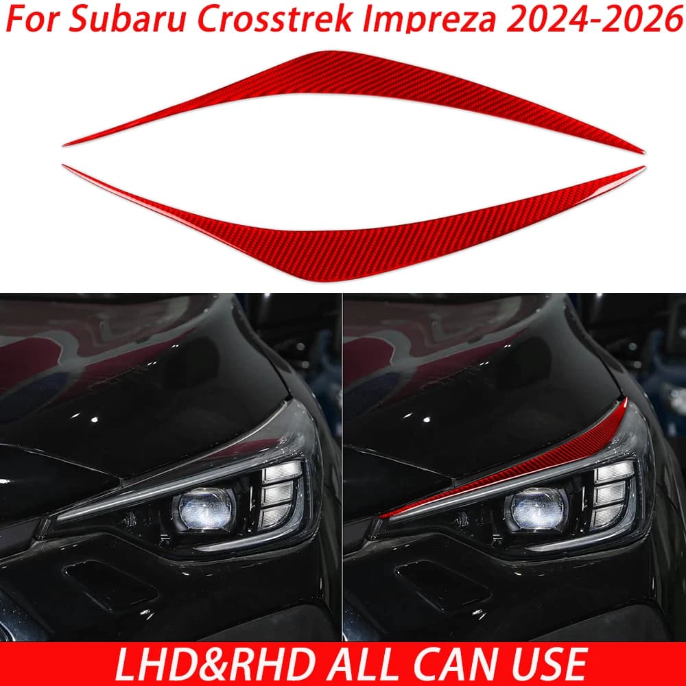 For Subaru Crosstrek Impreza 2024 2025 2026 Carbon Fiber Lamp Eyebrows  Car Interior Trim  Accessories Decorations Stickers