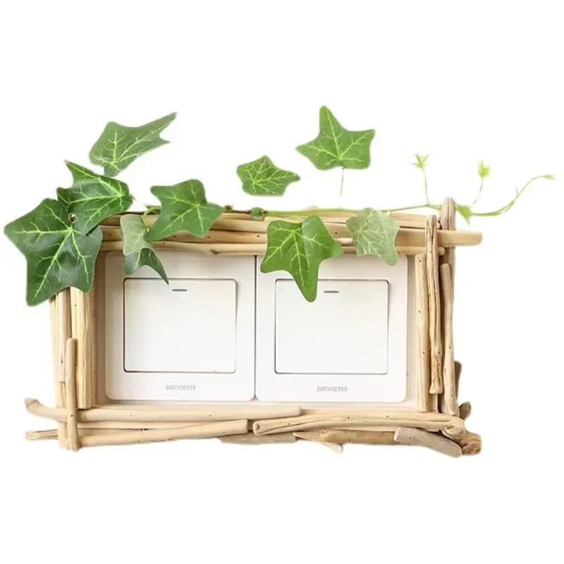 Log creative simple switch wall sticker household socket protective cover bedroom living room switch decoration three-dimensiona