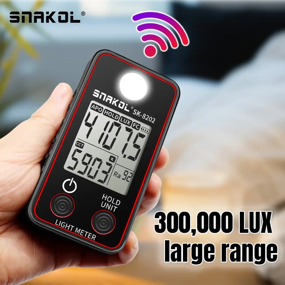 SNAKOL UV Light Meter Digital Ultraviolet Intensity Tester UV Radiation Detector PMAX Hold Function UV Measurement Testing Tool