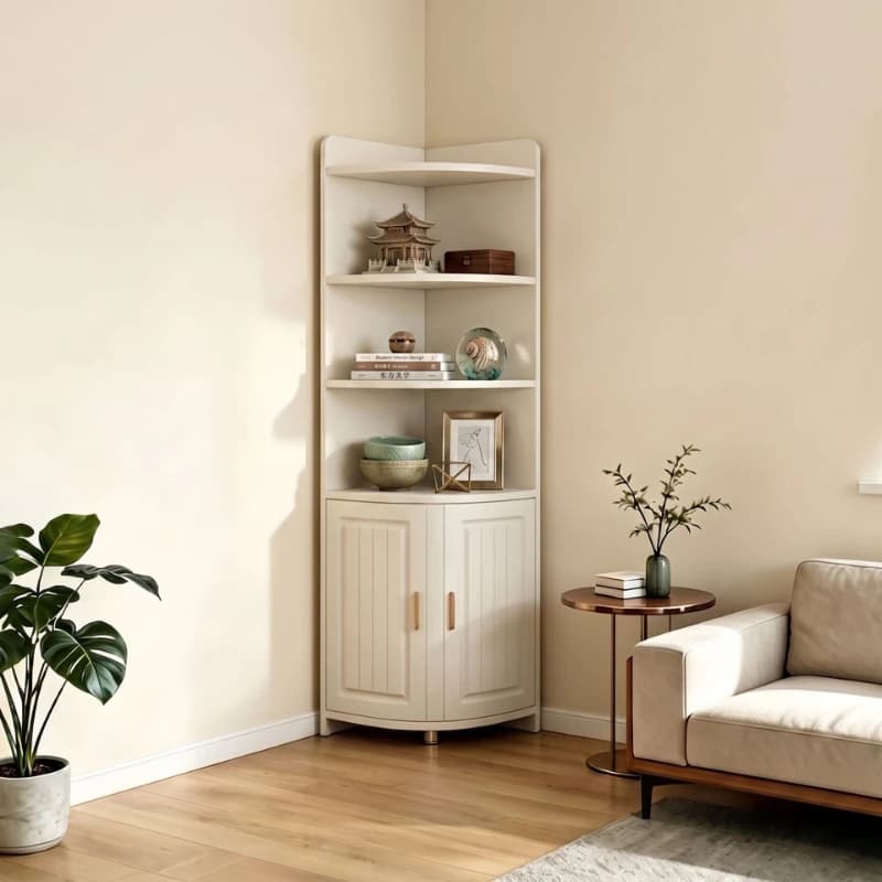 Corner Cabinet Living Room Bedroom Corner Locker Floor Shelf Display Cabinet