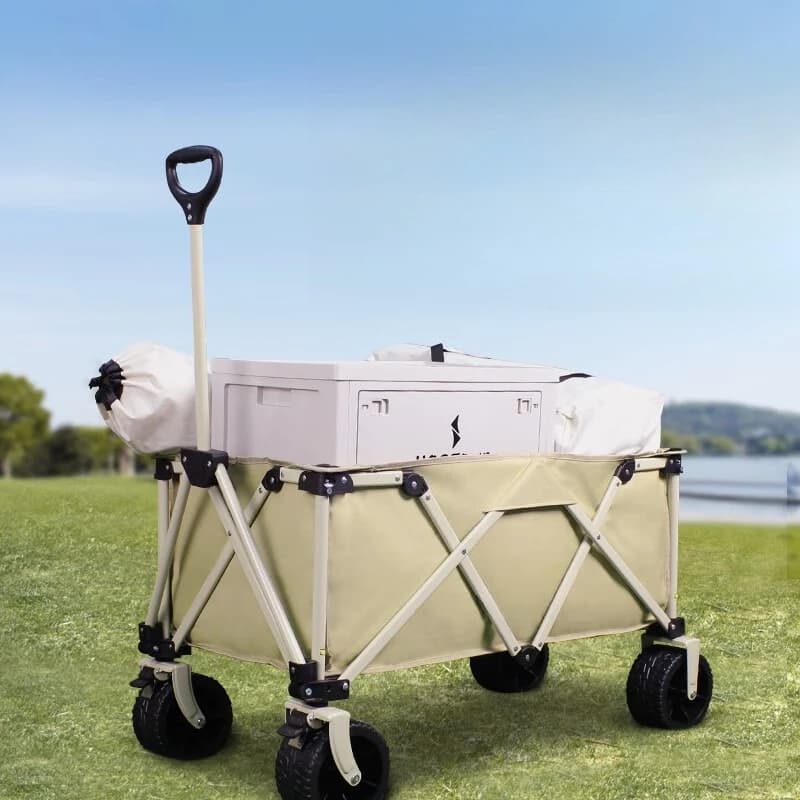 Outdoor camping cart, camping picnic portable folding trolley