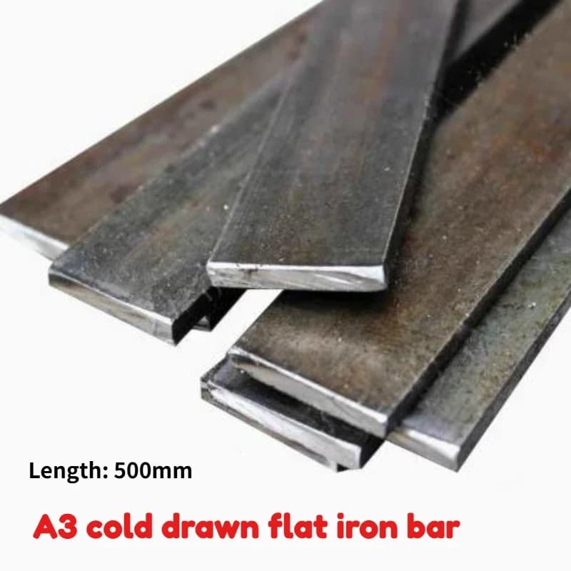 1/2Pcs Thick 2/3/4/5/6mm A3 Iron Bar Flat Steel Cold Drawn Iron Sheet Q235 Steel Bar Zero Cutting Laser Cutting Length 500mm