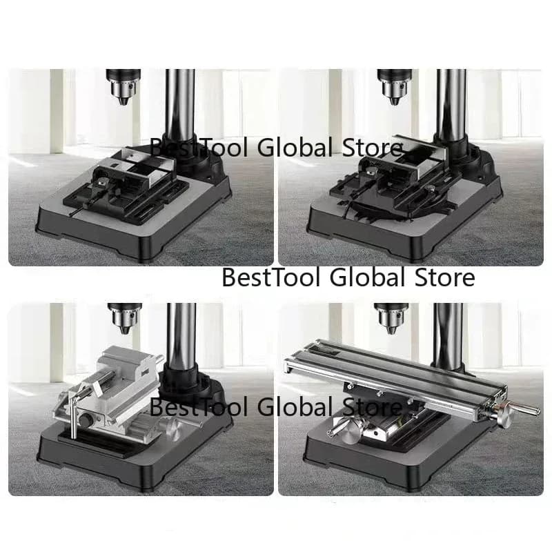 Mini Bench Drill Machine Variable Speed 1-35mm Chuck Wood Metal Working Electric DIY Drilling Tool with Workbench