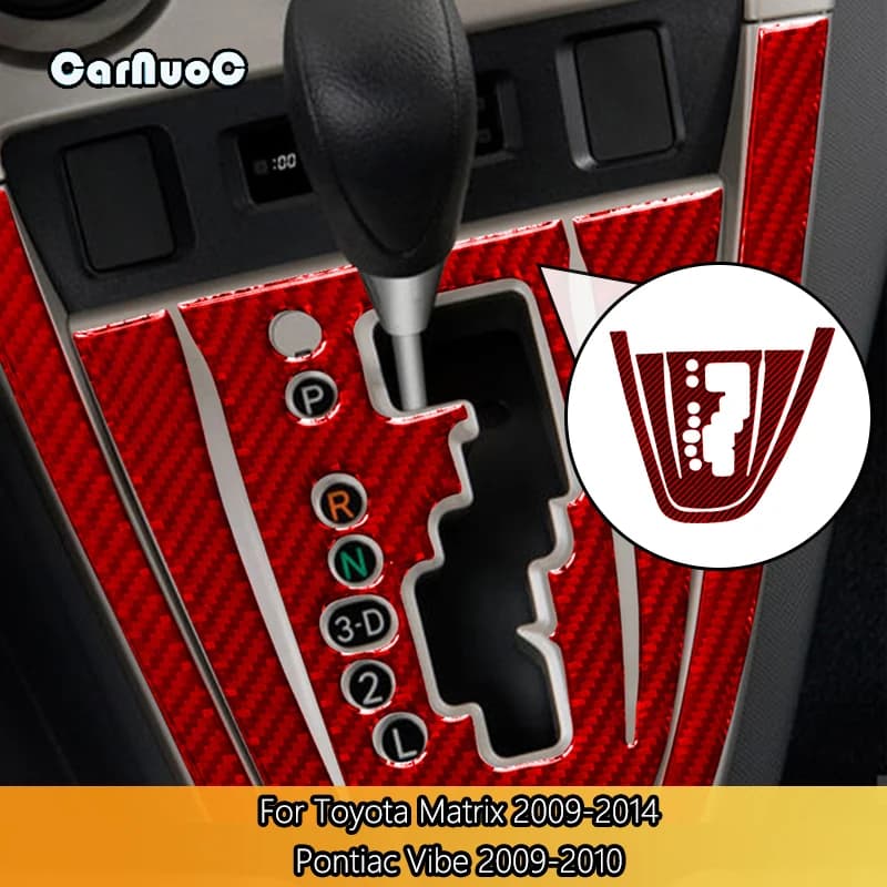 Gear bezel Carbon Fiber Interior Red Stickers For Toyota Matrix 2009-2014 Pontiac Vibe 2009-2010 Interior Accessories