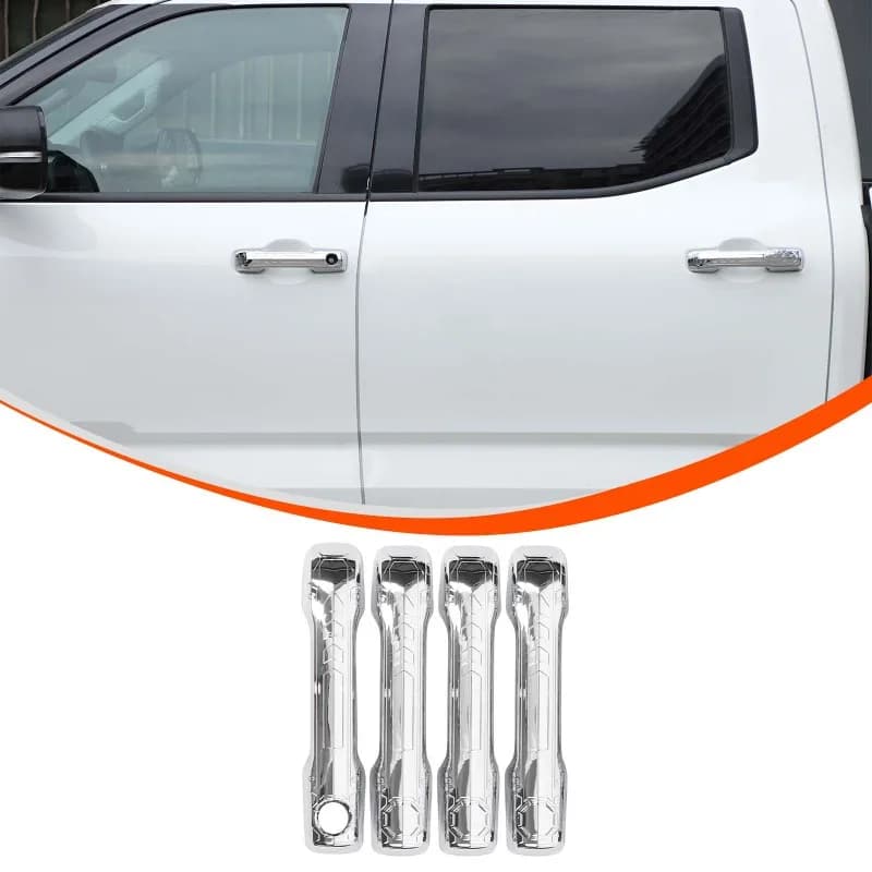4pcs For 2022 2023 2024  Toyota Tundra/Sequoia Mecha Style Car Door Handles Decorative Cover Trim ABS Exterior Accessories