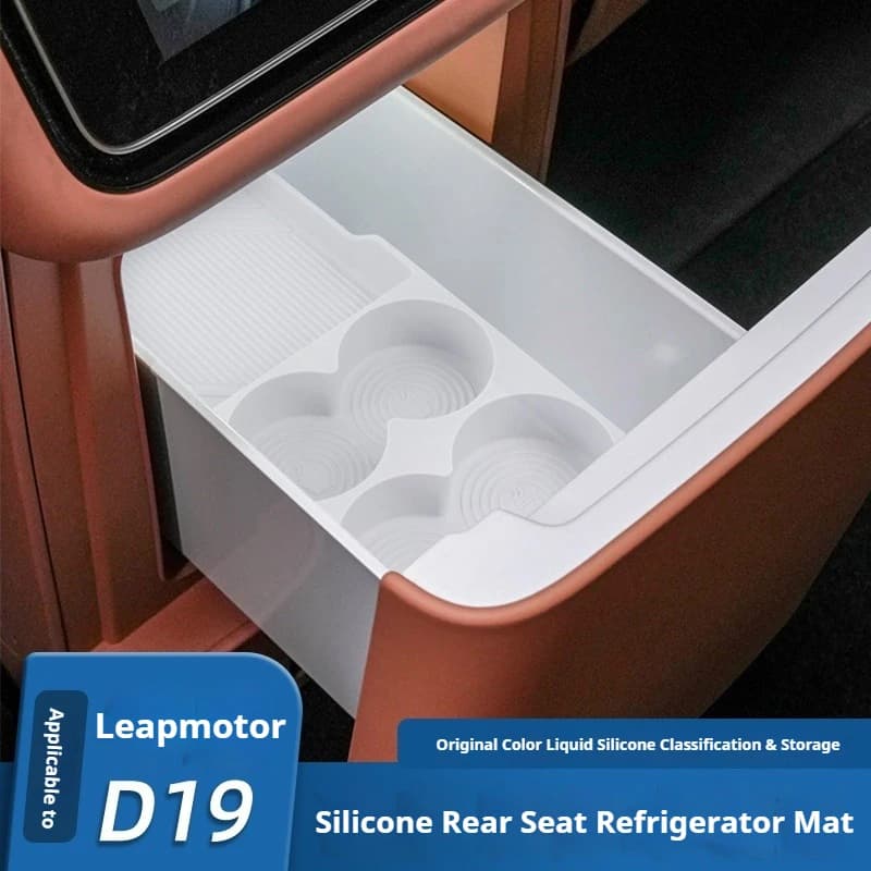 For Leapmotor D19 2026 Car Mounted Central Control Refrigerator Pad Water Cup Holder Silicone Anti Slip Interior Protection Pad