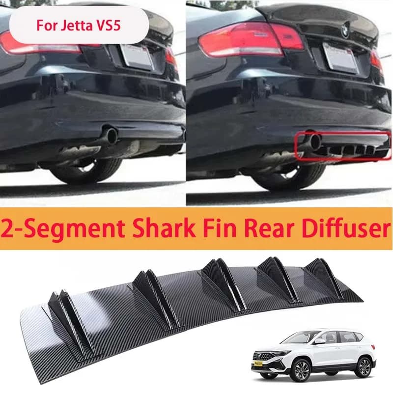 For Jetta VS5 Shark Fin Rear Diffuser Split Chassis Spoiler Auto Aerodynamic Parts Aerodynamic Modification