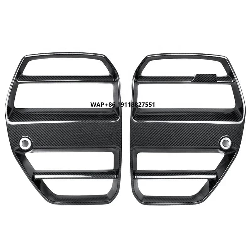 Dry G80 M3 Carbon Fiber Front Grille V Style Nose Trim Carbon Fibre Bumper Grill for  G80 M3 G82 G83 M4 ACC Cars