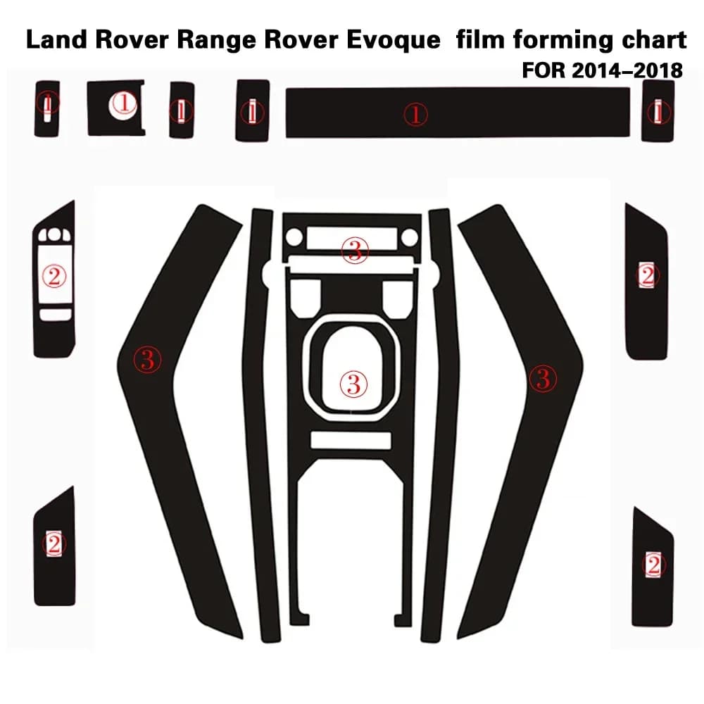 Car-Styling Carbon Fiber Car Interior Center Console Color Change Molding Sticker Decals For Land Rover Range Rover Evoque 2014+