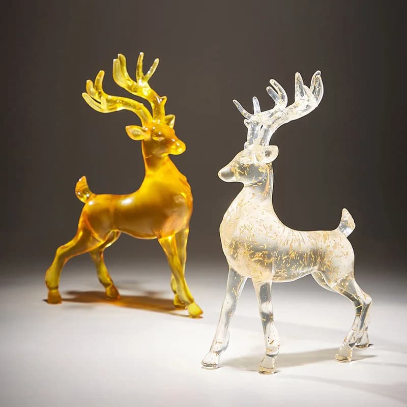 Creative Crystal Deer Resin Sculpture, Elk Statue, Office Home Decoration, Desktop Animal Decoration, Interior Crafts