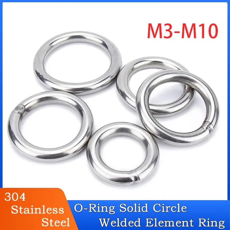 1-5pcs 304 Stainless Steel Seamless Circular Ring Smooth Solid O Ring for Rigging Marine Boat Hammock Seamless Steel Ring  M3-M1
