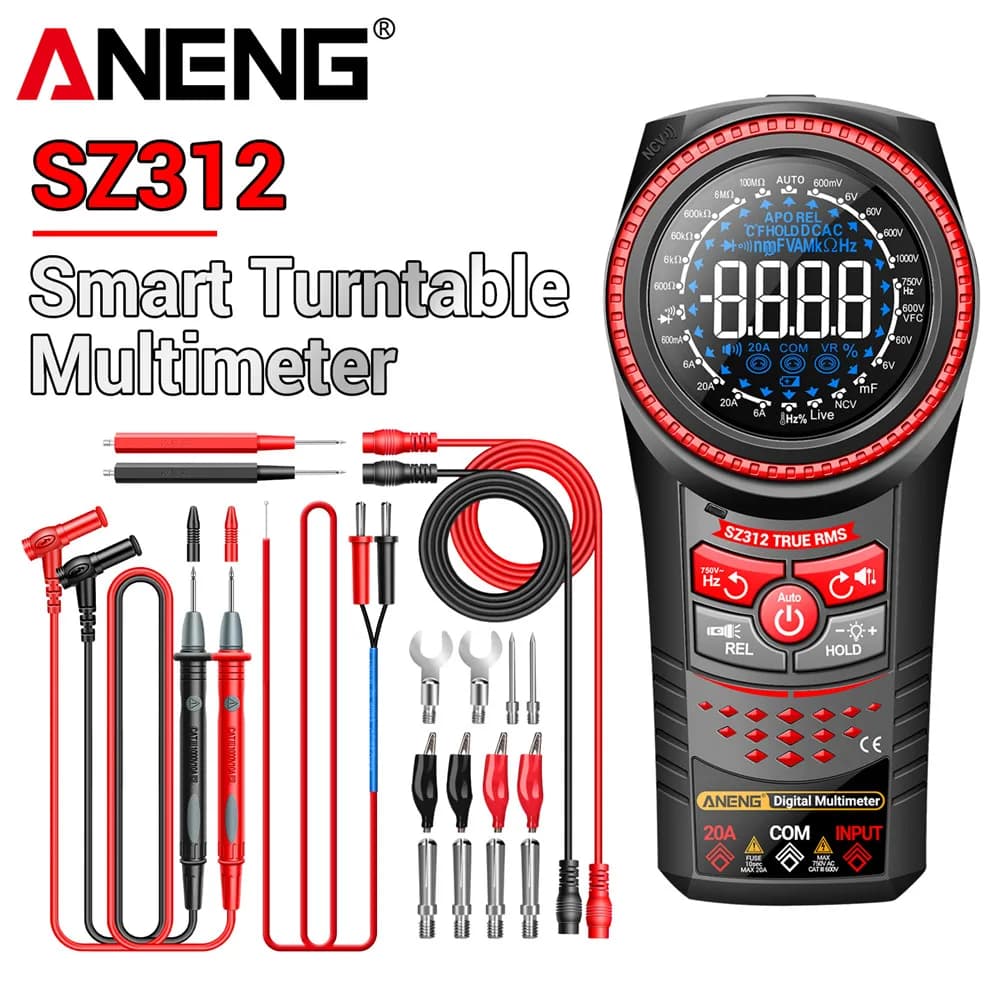 Smart Turntable Multimeter Tester AC/DC Voltage Current  VA Reverse Backlight Homehold Capacitor Meter Repair Tools ANENG SZ312