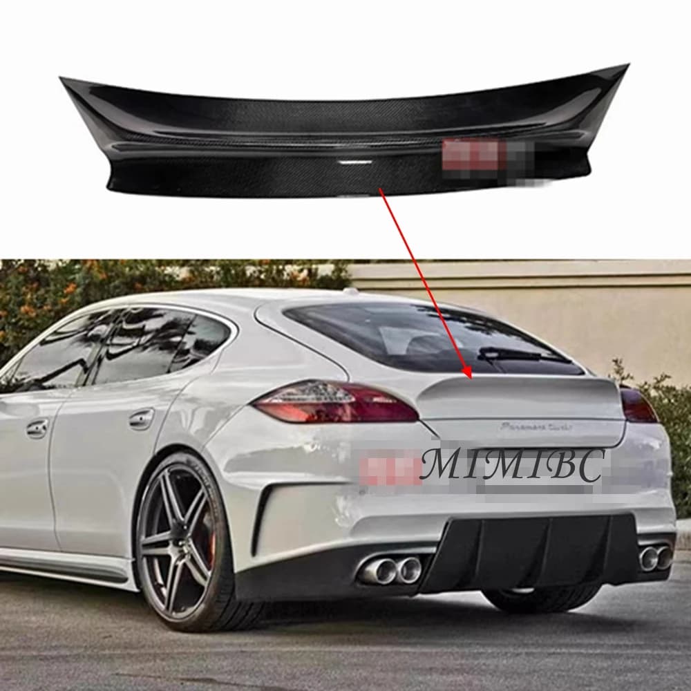 For Porsche Panamera 970.1 /970.2 2009-2014 4 Door Car Trunk Lid Trim Cover  FRP Spoiler Real Carbon Fiber Rear Spoiler Wing