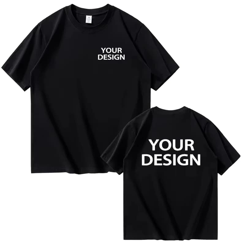 Custom printed men's and women's T-shirts, summer 100% pure cotton loose casual fashion short-sleeved creative design T-shirts