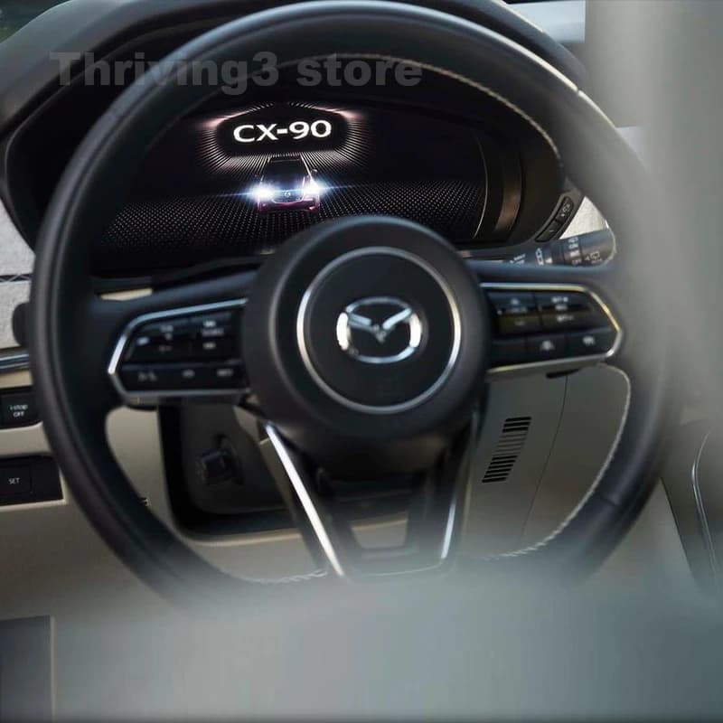 Leather Car Steering Wheel Cover For Mazda CX-90 CX 90 2023-2026 Non-slip Auto Steering Wheel Mazda CX-90 2025 Accessories
