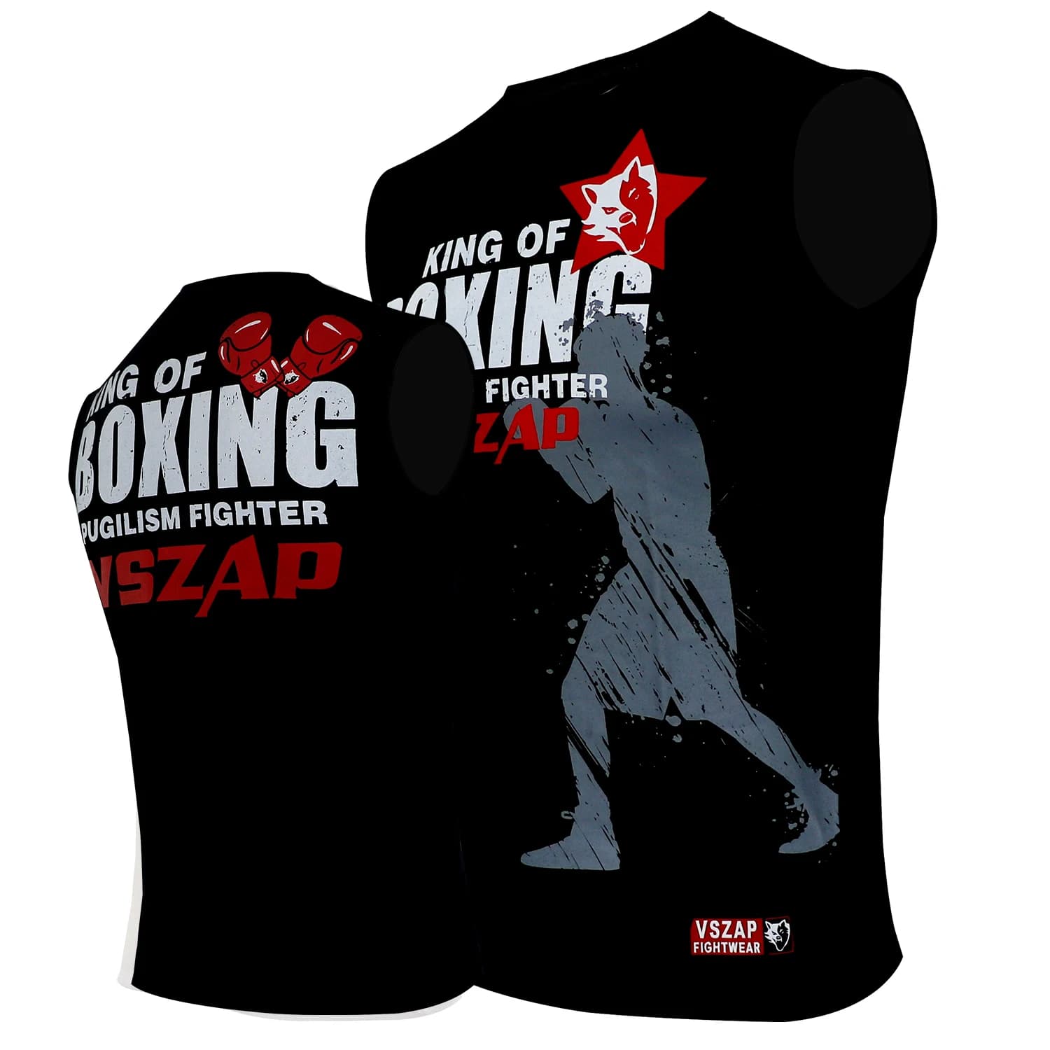 VSZAP Muay Thai Shirt Kick Boxing Shirt Men Women Sleeveless Fight Kickboxing Tank Top Jersey Jiujitsu Martial Arts MMA Clothes