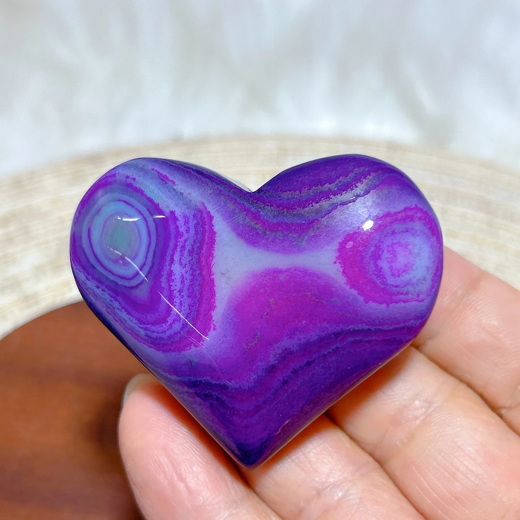 Natural Crystal Purple Green Quartz Agate Heart Color Healing High Quality Gemstone Reiki Energy Home Decoration Room Decor Gift