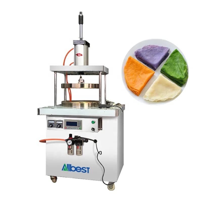 Full Automatic Large Injera Maker Spring Roll Samosa Sheet Making Machinery Thin Peking Duck Pancake Pressing Machine