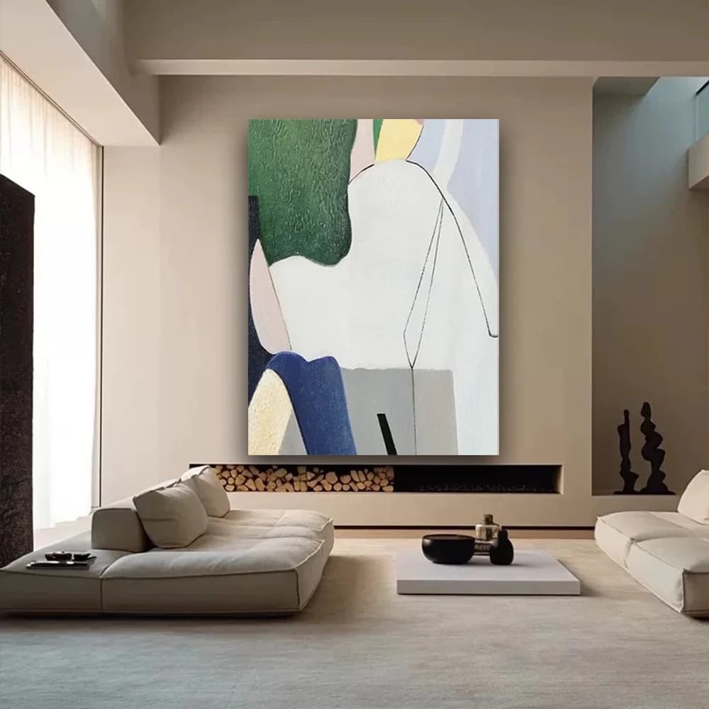 Modern Wall Art Pictures Abstract Acrylic Hand-Painted Oil Painting Blue White Gold Canvas Poster For Living Room Home Decor