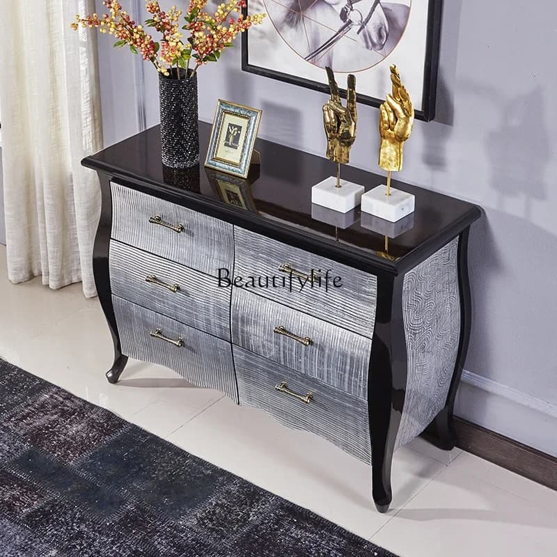 yj21  Nordic modern simple solid wood storage storage side cabinet chest cabinet