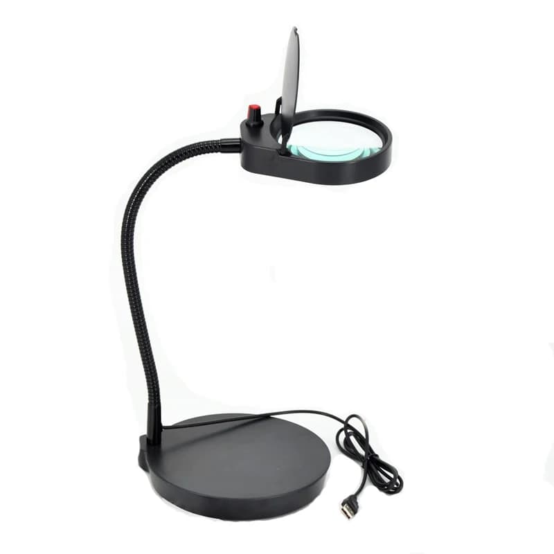 3X/10X Foldable Illuminated Magnifier USB 38 LED Magnifying Glass for Soldering Iron Repair/Table Lamp/Skincare Beauty