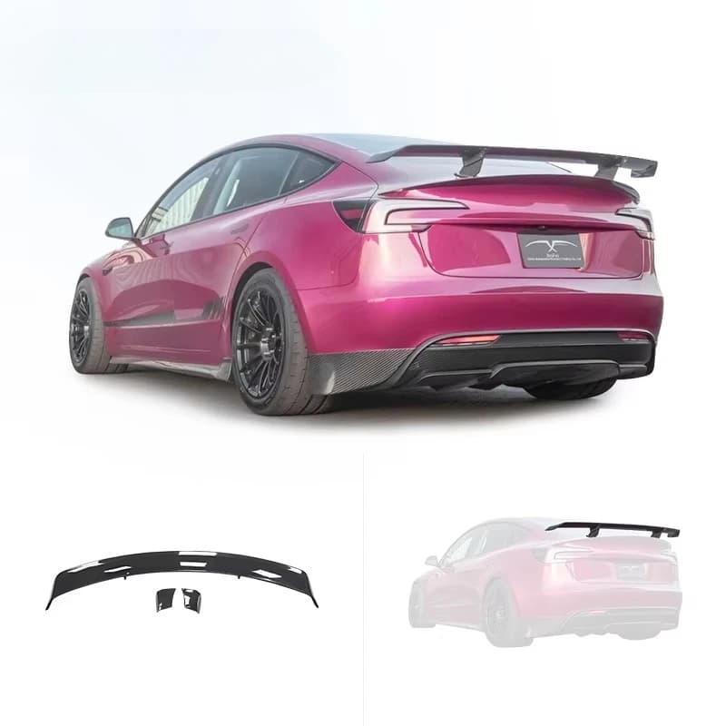 Car Modification up Style Carbon Fiber Rear Spoiler Trunk Spoiler Spoiler Wing for 2024 Tesla Model 3 Body Kit Upgrade