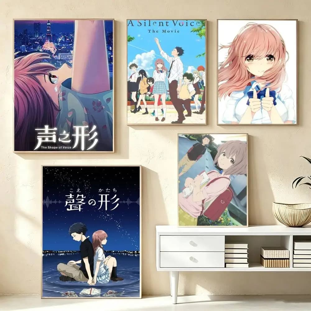 1pc A Silent Voice Movie  Poster Waterproof Wall Art Sticker For Bar Living Room Vintage Decor High Quality Print Gift