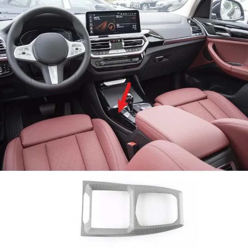 For BMW X3 G01 2022-2023 ABS Diamond Pattern Car Central Console Gear Shift Panel Cover Trim Interior Car Accessoires