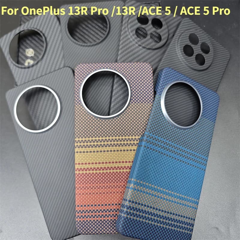 Carbon Fiber Case For OnePlus 13R Pro /13R /ACE5 / ACE 5Pro Aramid Fiber Cover Protective Cover Ultra-thin Hard Shell