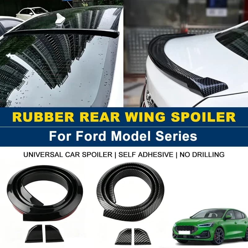 For Ford Focus Fiesta Mustang Escape Explorer Edge Ranger 1.5M Self-Adhesive Rear Spoiler Wing No Drill Trunk Lip Exterior Parts