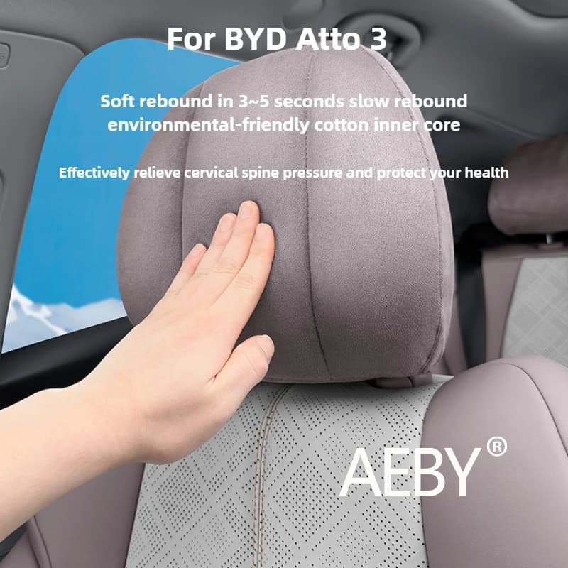 AEBY For BYD Atto 3 Smart Driving Edition 2025 Soft Comfortable Pillow Case Car Interior Accessories,Anti-Stain Protective Set