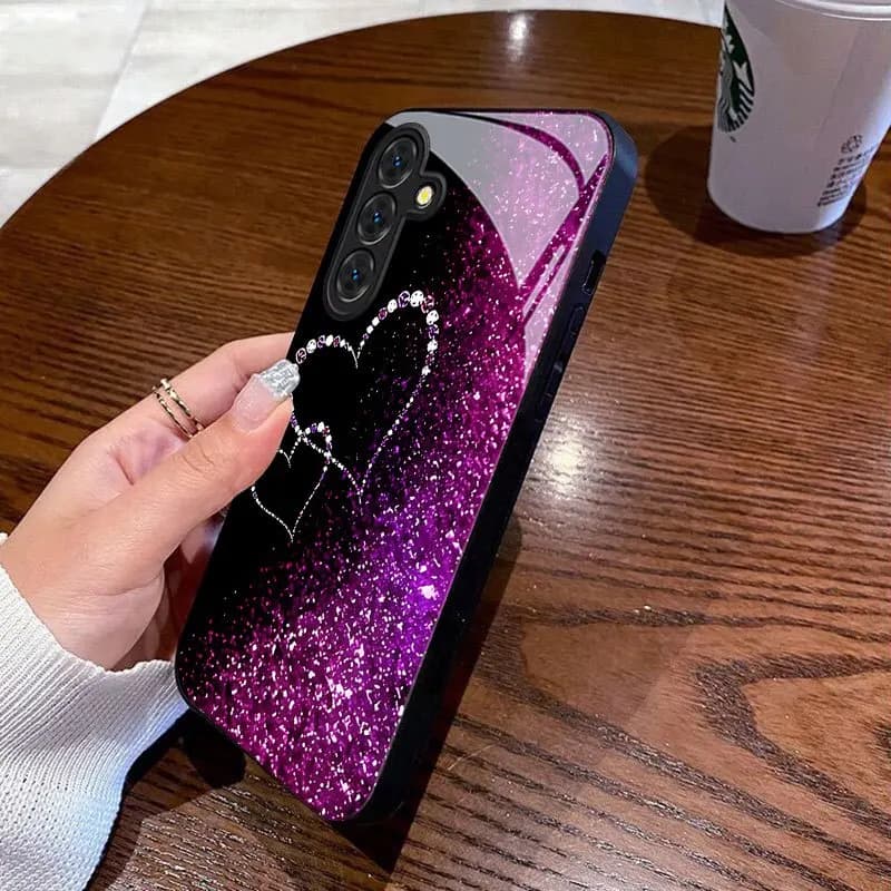The Purple Heart-Shaped Phone Case Is Suitable for Samsung Series Phones Such as S26/S25, S24/S23/S22/S21/S20, Etc.