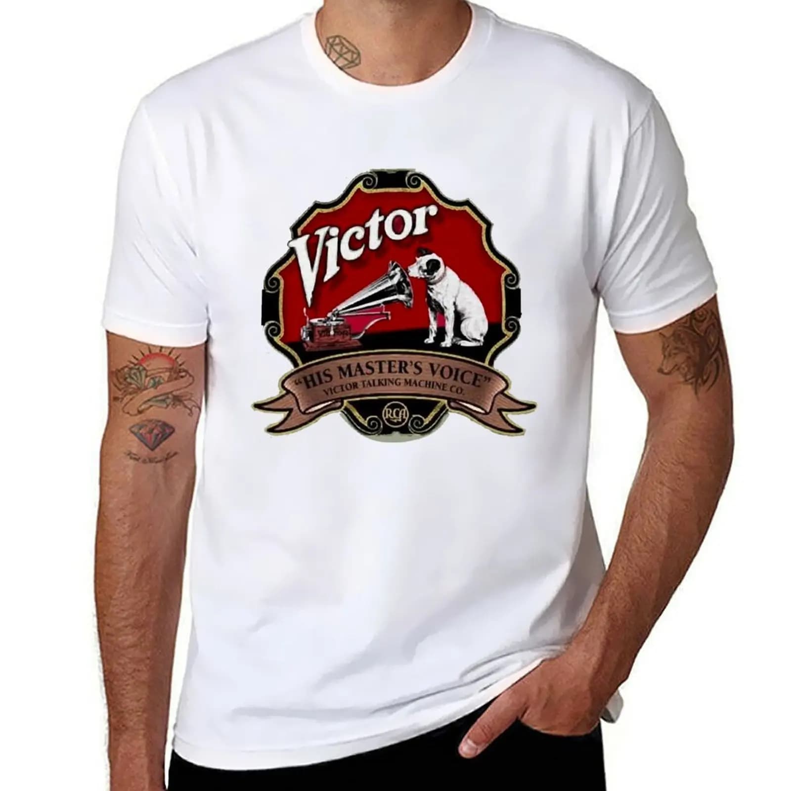 His Masters Voice T-Shirt t shirts for man pack cotton cotton tshirt 100% t shirts for man pack white T-Shirt