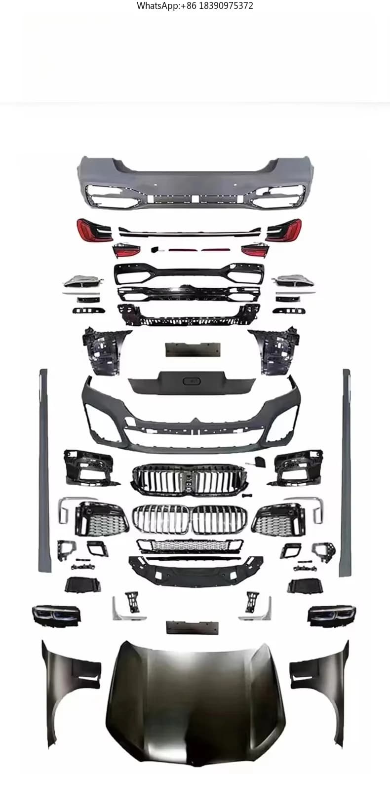 2016-2018 G12 Car Modification Upgrade 2022 Front Bumper Engine Hood Headlights Rear Bumper Taillights Body Kit