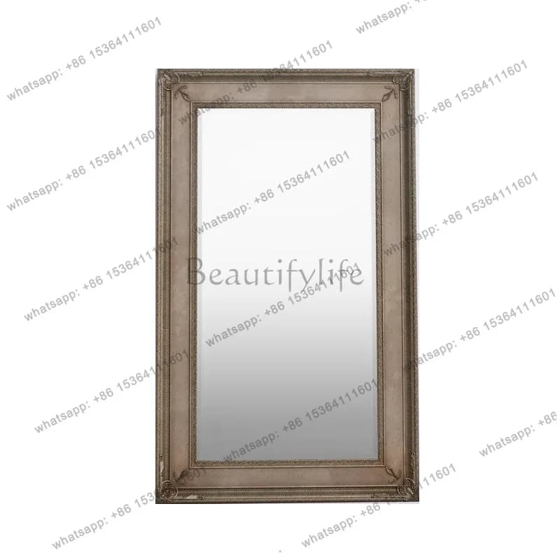 American retro living room bedroom art full-length mirror light luxury advanced floor mirror