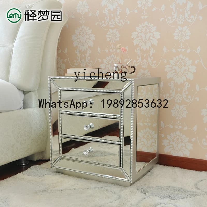 bedside table Bedroom furniture Modern simple European storage decorative cabinet, mirror bedside table