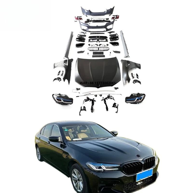 5S F10 F18 to G30 G38 LCI M5 Style Bodykit PP Front Bumper Rear Diffuser Grille Fender Duct Side Skirts Car Tuning Upgrade Parts