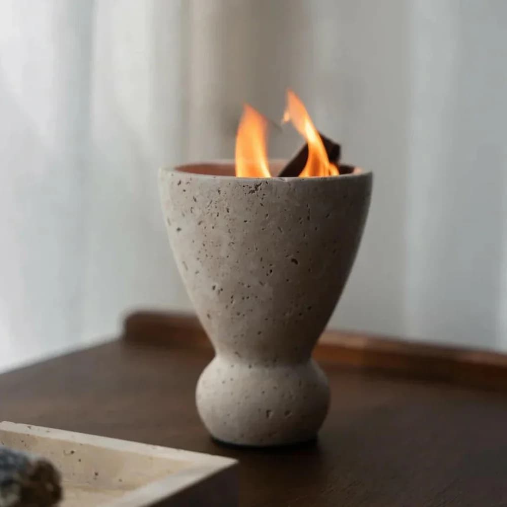 Vintage Travertine Mubkhar Wood Incense Holder Decorative Palo Santo Burner