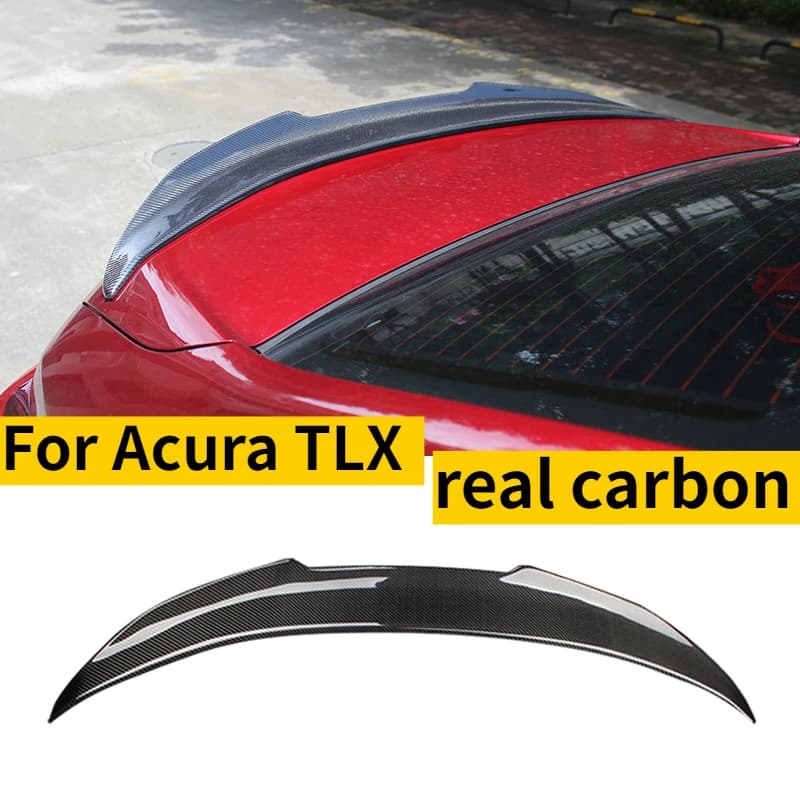 Real Carbon Fiber Spoiler For Acura TLX / TLX-L For Honda Downforce Rear Wing Air Knife Style diffuser Body Kit Accessories