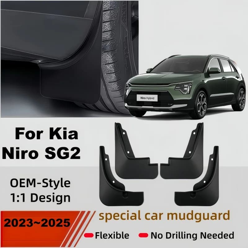 Fenders For Kia Niro SG2 MK2 EV HEV PHEV 2023~2025 Anti-splash Mud Guard Fender Front Rear Wheel Mudguard Auto Accessories