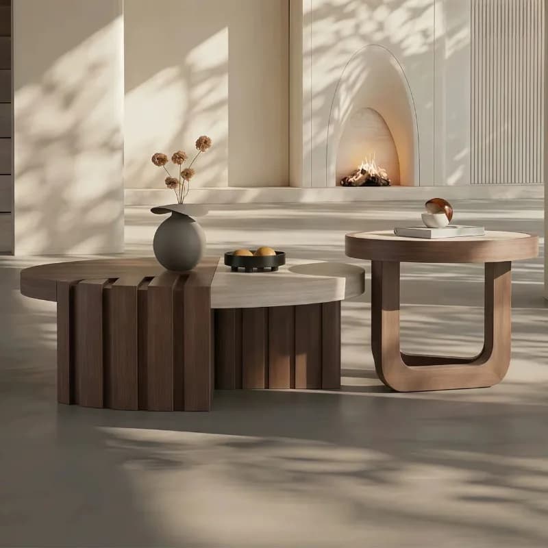 Hotel Bedside Coffee Tables Round Modern Stone Art Coffee Tables Nordic Brown Mesa De Centro Sala Furniture Living Room Sets