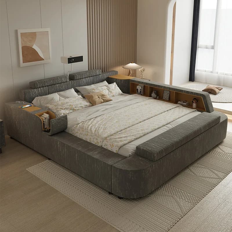 Frame Upholstered Twin Bed Storage Bedroom Dressers Headboards Bed Storage Smart Lounge Muebles Para El Hogar Home Furniture