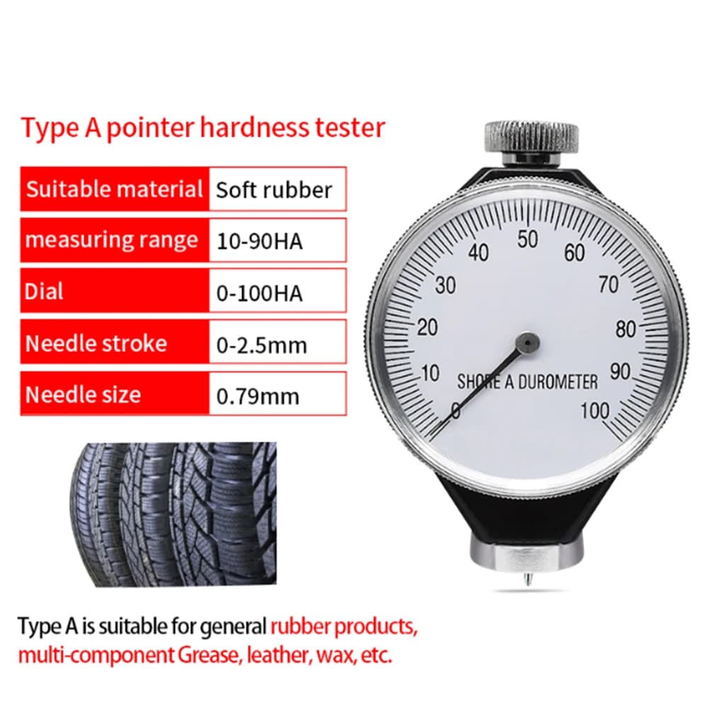 For Dial Shore Type O Rubber Hardness Tester Meter Tool for Measuring Microporous Plastic and Rubber Materials Accurately