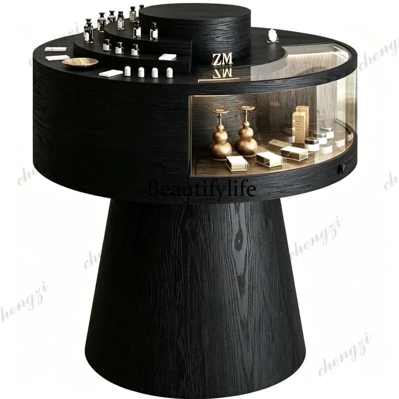 Z138 Minimalist wood circular display stand Multi-layer Nakajima water table Commercial display