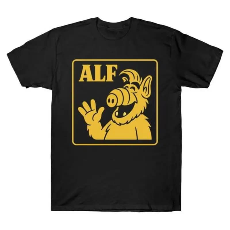 80s tv famous Funny ALF Gordon Shumway Alien Life Form Unisex T‑Shirt 80s Retro TV Show Graphic Print Gift Idea Streetwear Tee