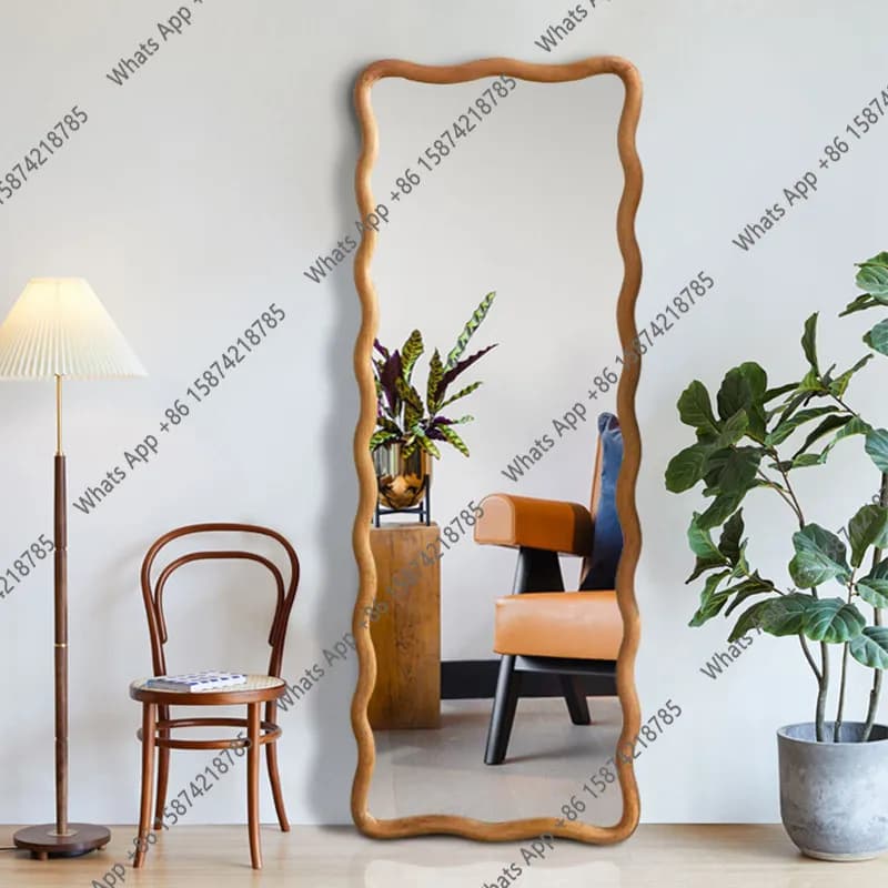 VB French Pastoral Floor Mirror Wavy Edge Model Entrance Full-length Mirror Clothing Store High-end Fitting Mirror Cloakroom